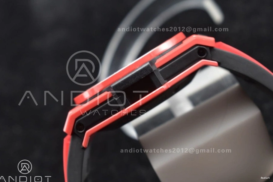 Rubber 1:1 Red Big A1280 Skeleton on Strap Unico Dial Best Edition Magic BBF Ceramic Bang Red 1207